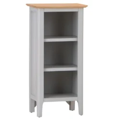 Bergen Grey Painted Oak Small Narrow Bookcase -Furniture Specialty Store ntp snbc g 1