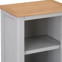 Bergen Grey Painted Oak Small Narrow Bookcase -Furniture Specialty Store ntp snbc g 2