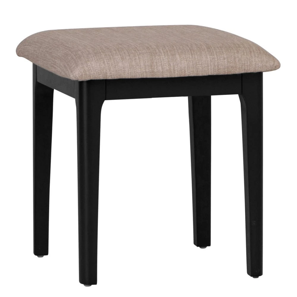Bergen Black Painted Oak Dressing Stool 1 Bergen Black Painted Oak Dressing Stool