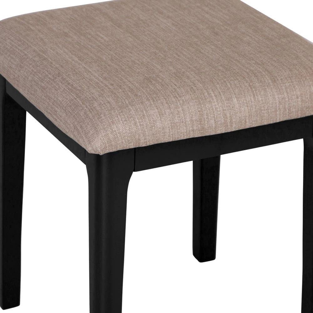 Bergen Black Painted Oak Dressing Stool 2 Bergen Black Painted Oak Dressing Stool - Image 2