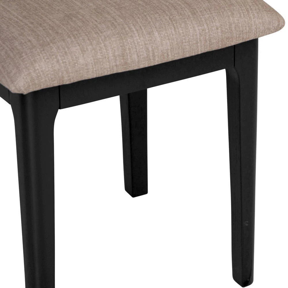 Bergen Black Painted Oak Dressing Stool 3 Bergen Black Painted Oak Dressing Stool - Image 3