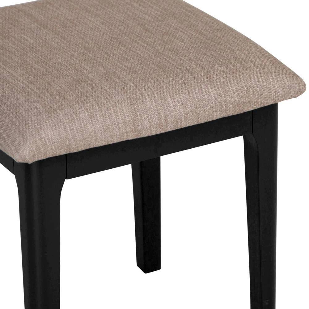 Bergen Black Painted Oak Dressing Stool 5 Bergen Black Painted Oak Dressing Stool - Image 5