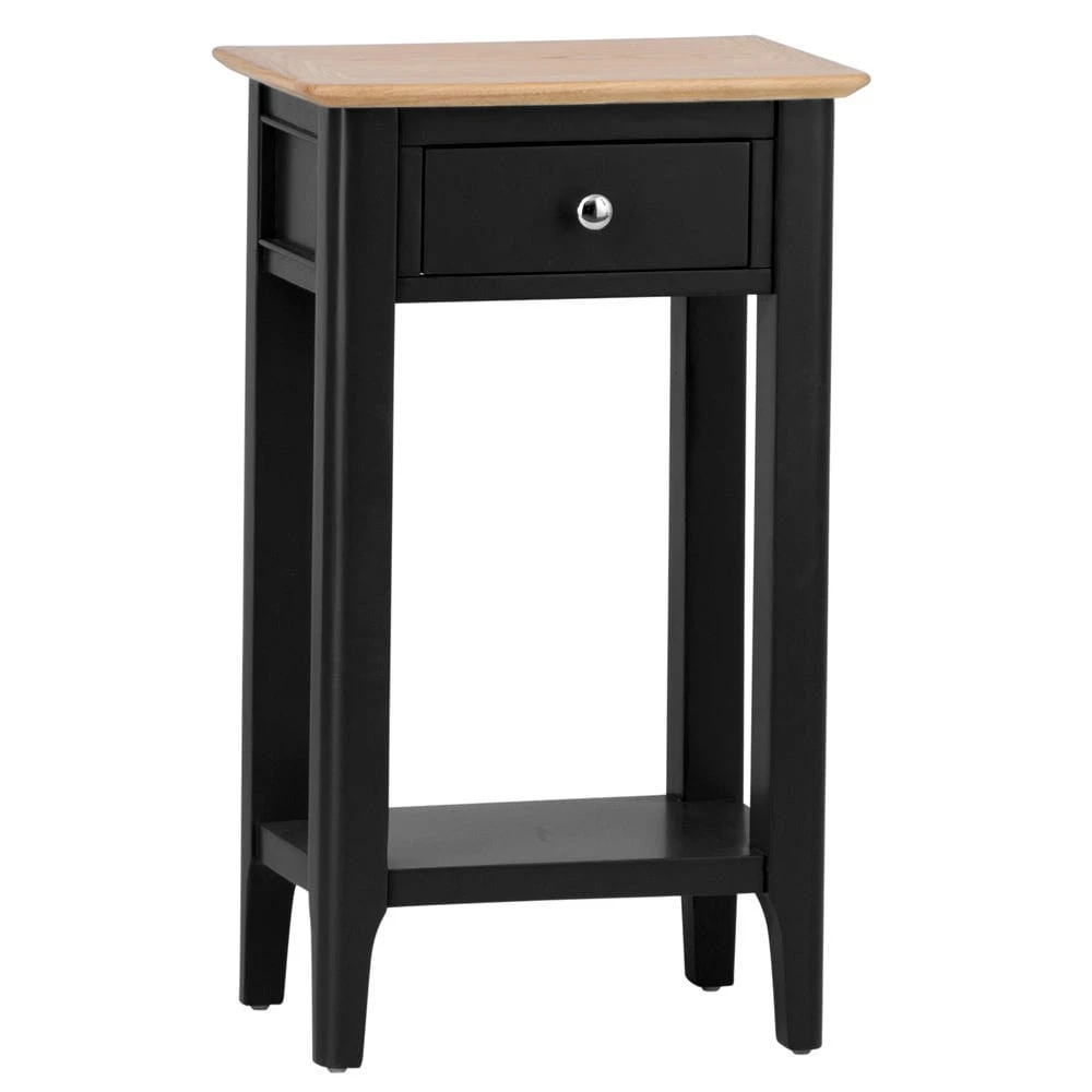 Bergen Black Painted Oak Telephone Table 2 Bergen Black Painted Oak Telephone Table - Image 2