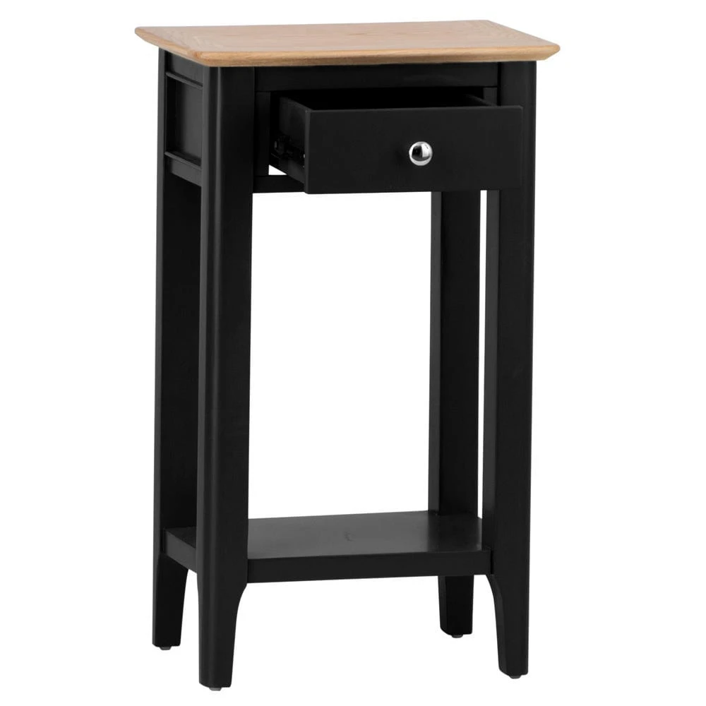 Bergen Black Painted Oak Telephone Table 3 Bergen Black Painted Oak Telephone Table - Image 3