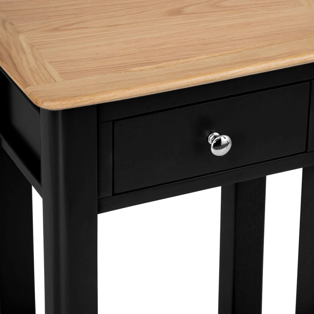 Bergen Black Painted Oak Telephone Table 4 Bergen Black Painted Oak Telephone Table - Image 4