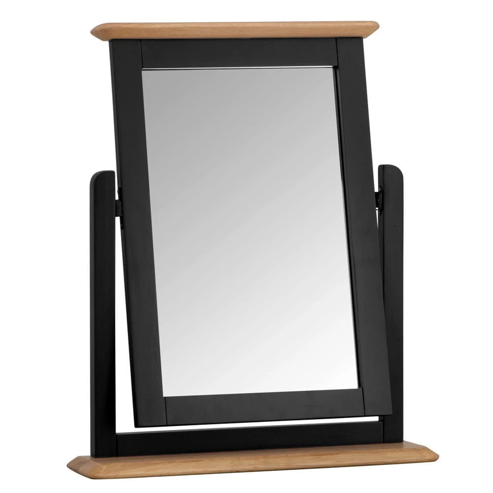 Bergen Black Painted Oak Vanity Mirror 2 Bergen Black Painted Oak Vanity Mirror - Image 2