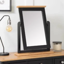 Bergen Black Painted Oak Vanity Mirror