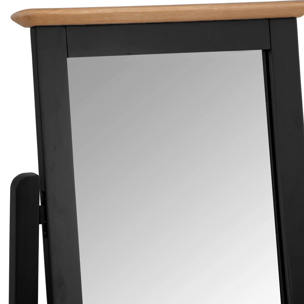 Bergen Black Painted Oak Vanity Mirror 6 Bergen Black Painted Oak Vanity Mirror - Image 6