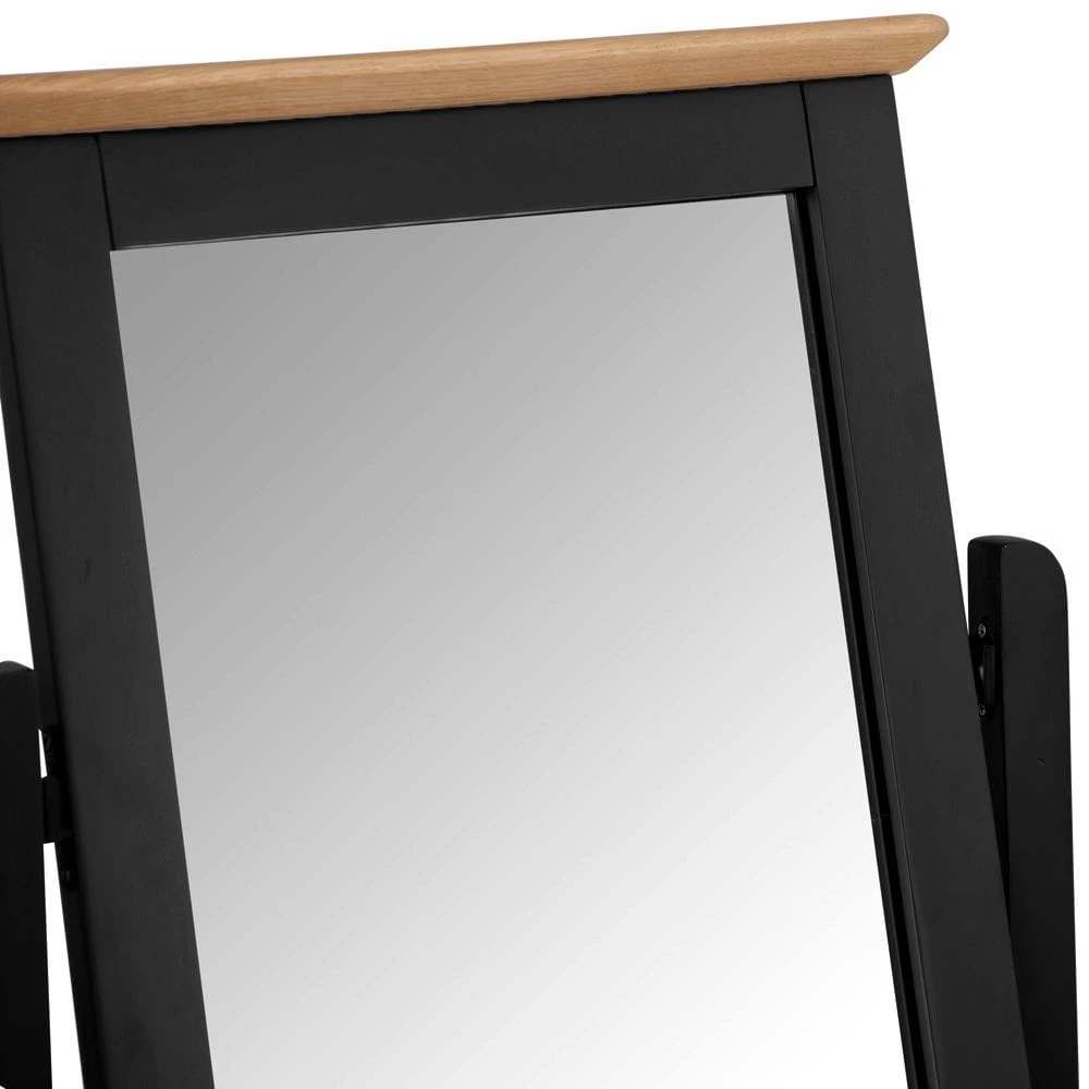 Bergen Black Painted Oak Vanity Mirror 3 Bergen Black Painted Oak Vanity Mirror - Image 3