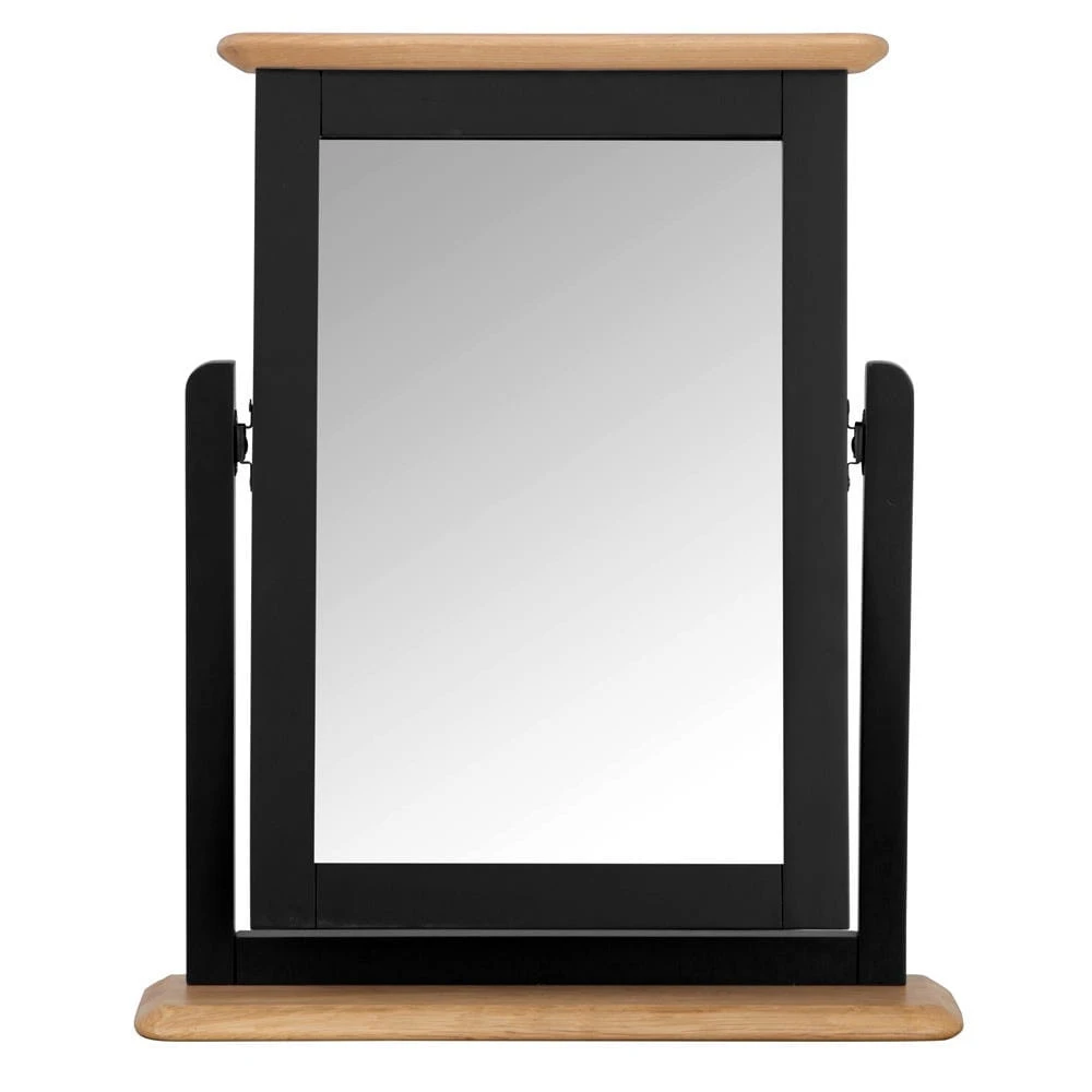 Bergen Black Painted Oak Vanity Mirror 7 Bergen Black Painted Oak Vanity Mirror - Image 7