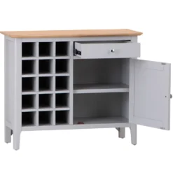 Bergen Grey Painted Oak Wine Cabinet -Furniture Specialty Store ntp wc g 2