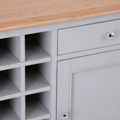 Bergen Grey Painted Oak Wine Cabinet -Furniture Specialty Store ntp wc g 7