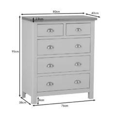 Rutland Painted Oak 2 Over 3 Chest -Furniture Specialty Store ra 2o3 dims