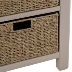 Rutland Painted Oak 1 Drawer 2 Wicker Basket Cabinet -Furniture Specialty Store ra c12 tr 10