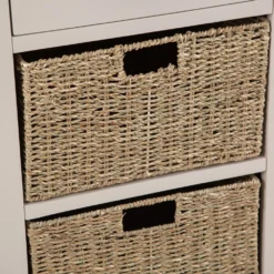 Rutland Painted Oak 1 Drawer 2 Wicker Basket Cabinet -Furniture Specialty Store ra c12 tr 11