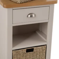 Rutland Painted Oak 1 Drawer 2 Wicker Basket Cabinet -Furniture Specialty Store ra c12 tr 3