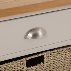 Rutland Painted Oak 1 Drawer 2 Wicker Basket Cabinet -Furniture Specialty Store ra c12 tr 8