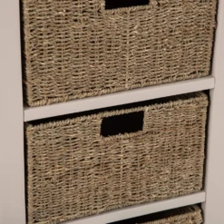 Rutland Painted Oak 1 Drawer 3 Wicker Basket Cabinet -Furniture Specialty Store ra c13 tr 9