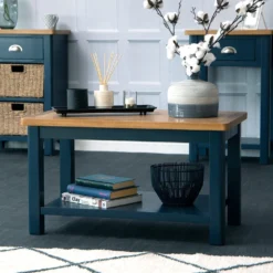 Rutland Blue Painted Oak Small Coffee Table