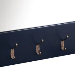 Rutland Blue Painted Oak Mirrored Coat Rack -Furniture Specialty Store ra hbt b 3