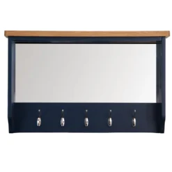 Rutland Blue Painted Oak Mirrored Coat Rack -Furniture Specialty Store ra hbt b 6