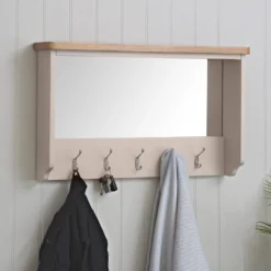 Rutland Painted Oak Mirrored Coat Rack