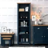 Rutland Blue Painted Oak Tall Narrow Bookcase