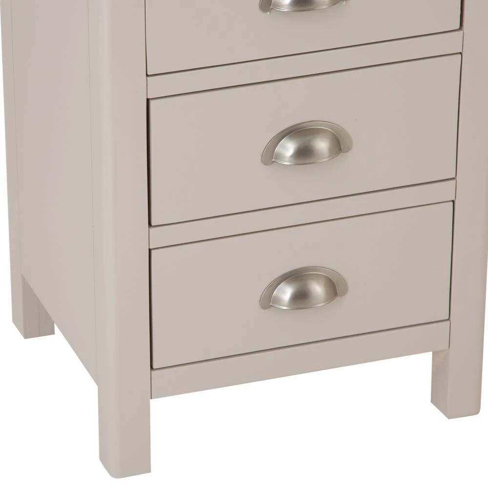 Rutland Painted Oak 3 Drawer Large Bedside Table 5 Rutland Painted Oak 3 Drawer Large Bedside Table - Image 5