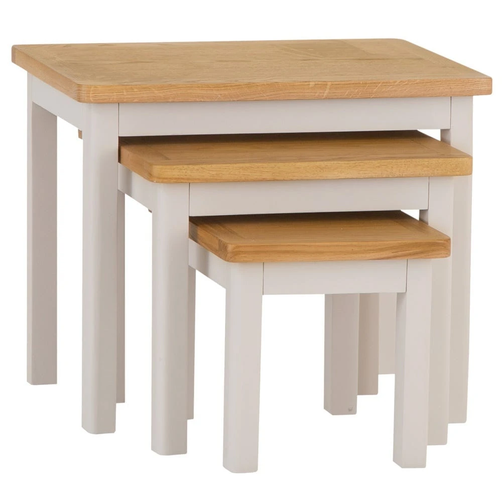 Rutland Painted Oak Nest Of 3 Tables 2 Rutland Painted Oak Nest Of 3 Tables - Image 2