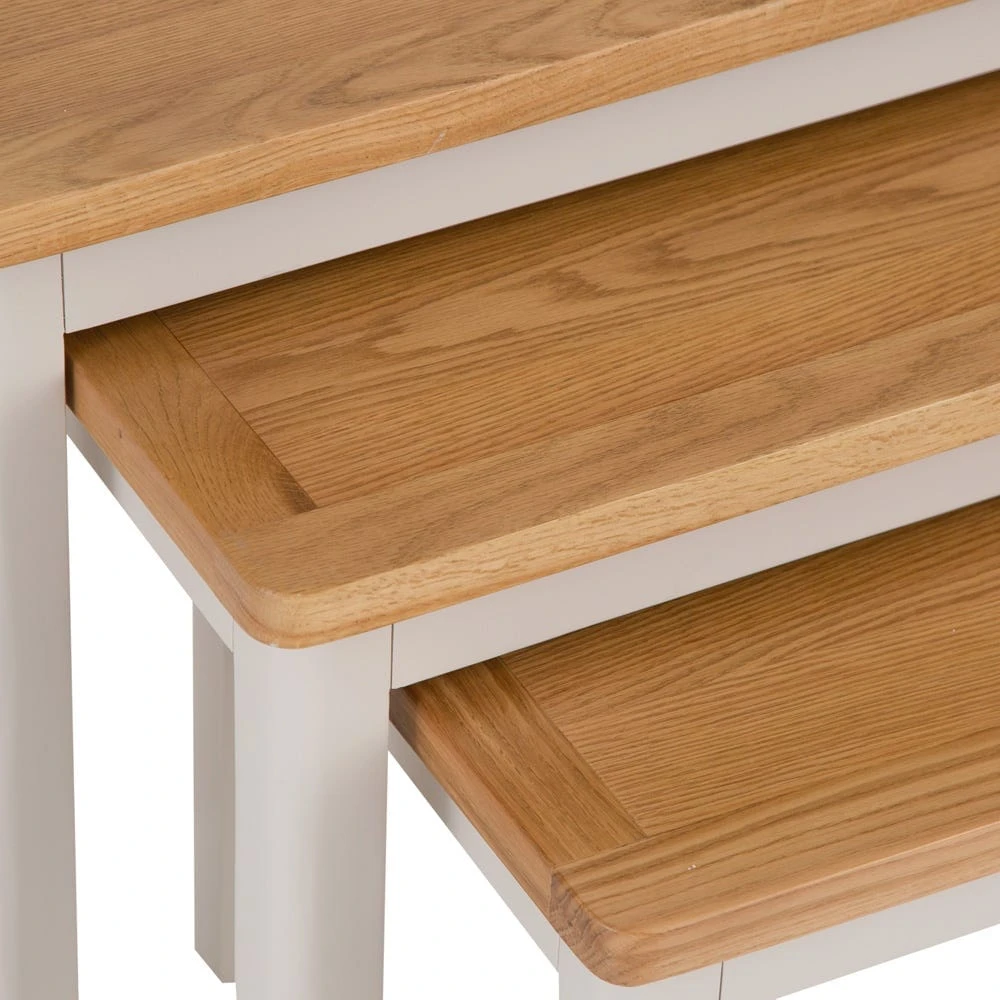 Rutland Painted Oak Nest Of 3 Tables 3 Rutland Painted Oak Nest Of 3 Tables - Image 3