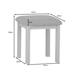 Rutland Painted Oak Dressing Stool -Furniture Specialty Store ra st dims tr