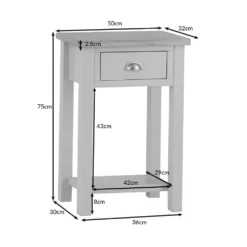 Rutland Blue Painted Oak Telephone Table -Furniture Specialty Store ra tel dims blue