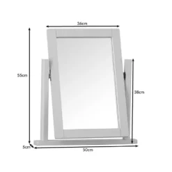 Rutland Painted Oak Dressing Table Mirror -Furniture Specialty Store ra tm dims tr