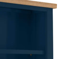 Rutland Blue Painted Oak Tall Narrow Bookcase -Furniture Specialty Store rab lbc b 3