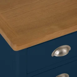 Rutland Blue Painted Oak 3 Drawer Large Bedside Table -Furniture Specialty Store rab lbsc b 4