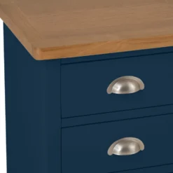 Rutland Blue Painted Oak 3 Drawer Large Bedside Table -Furniture Specialty Store rab lbsc b 5