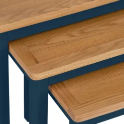 Rutland Blue Painted Oak Nest Of 3 Tables 10 Rutland Blue Painted Oak Nest Of 3 Tables -Furniture Specialty Store rab n3t b 2