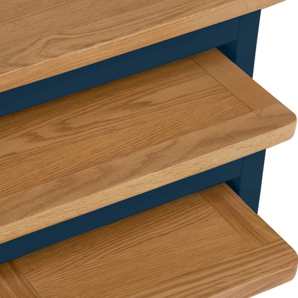 Rutland Blue Painted Oak Nest Of 3 Tables 5 Rutland Blue Painted Oak Nest Of 3 Tables - Image 5