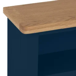 Rutland Blue Painted Oak Small Wide Bookcase -Furniture Specialty Store rab swbc b 2