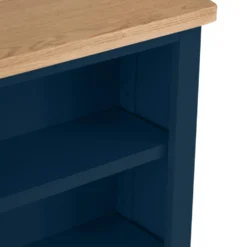 Rutland Blue Painted Oak Small Wide Bookcase -Furniture Specialty Store rab swbc b 3