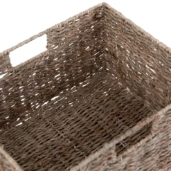 Rutland Oak 1 Drawer 1 Wicker Basket Cabinet -Furniture Specialty Store rao c11 4