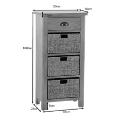 Rutland Oak 1 Drawer 3 Wicker Basket Cabinet -Furniture Specialty Store rao c13 dimensions