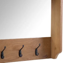 Rutland Oak Mirrored Coat Rack -Furniture Specialty Store rao hbt 3
