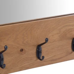 Rutland Oak Mirrored Coat Rack -Furniture Specialty Store rao hbt 5