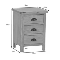 Rutland Oak 3 Drawer Large Bedside Table 14 Rutland Oak 3 Drawer Large Bedside Table -Furniture Specialty Store rao lbsc dimensions