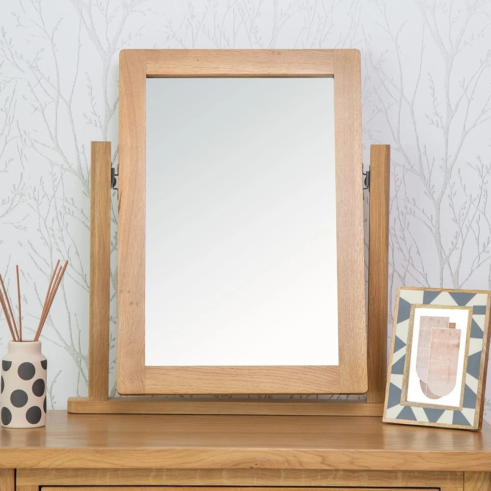 Rutland Oak Dressing Table Mirror 2 Rutland Oak Dressing Table Mirror - Image 2