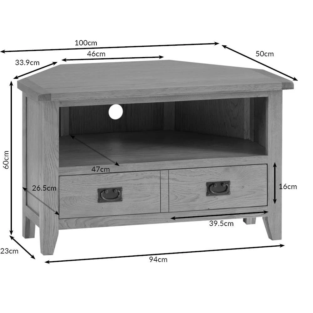 Rustic Oak Corner TV Unit 9 Rustic Oak Corner TV Unit - Image 9