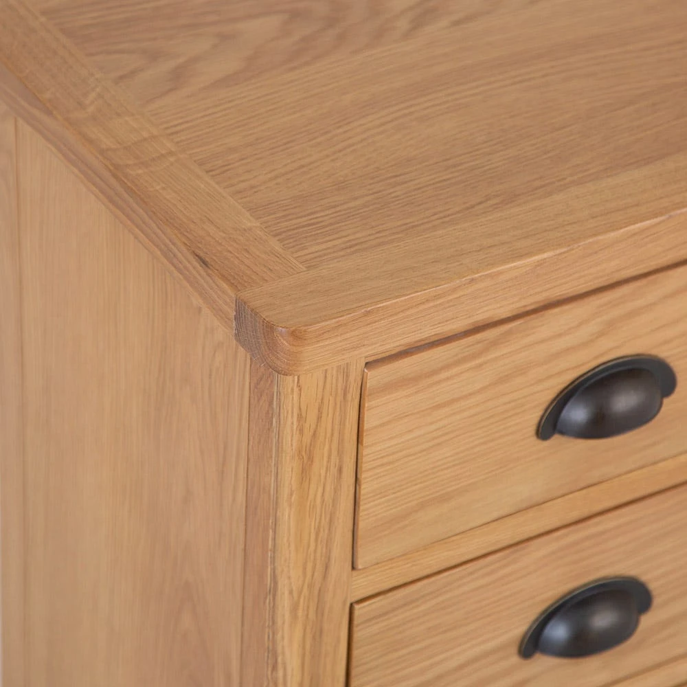 Rutland Oak 3 Drawer Large Bedside Table 8 Rutland Oak 3 Drawer Large Bedside Table - Image 8