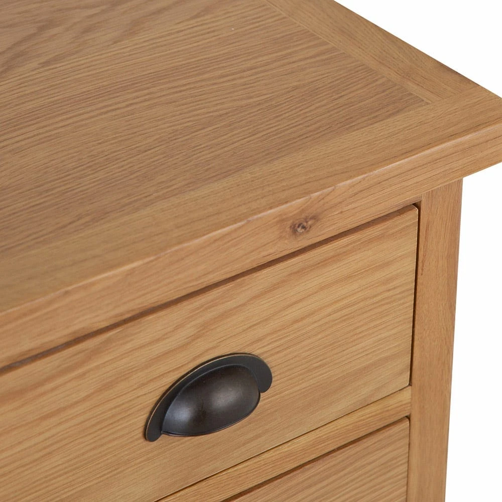 Rutland Oak 3 Drawer Large Bedside Table 2 Rutland Oak 3 Drawer Large Bedside Table - Image 2