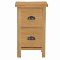 Rutland Oak 2 Drawer Slim Bedside Table -Furniture Specialty Store rutlandoak 143
